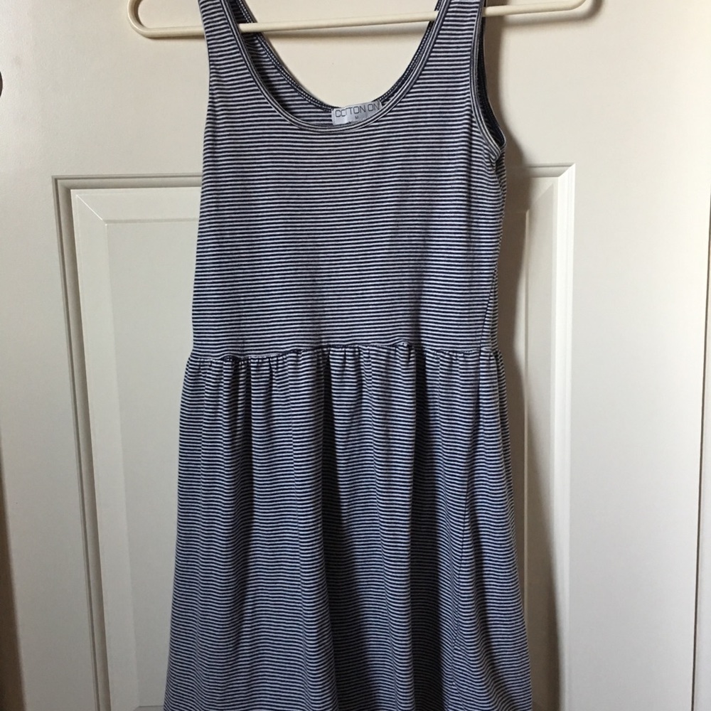 gray & white striped dress